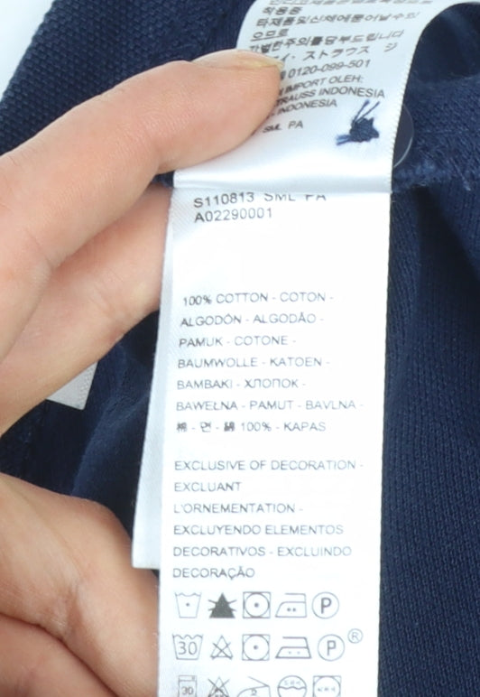 Levi's Men's Blue Cotton Polo Shirt M Regular Fit Classic Style