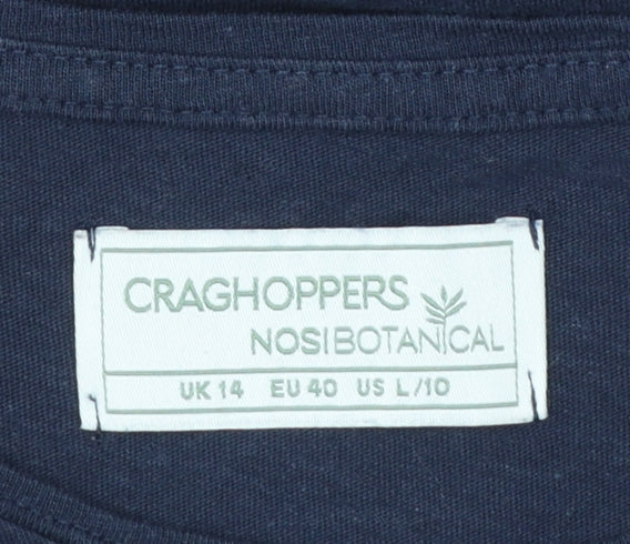 Craghoppers Womens Blue 3/4 Sleeve Cotton T-Shirt Size 14