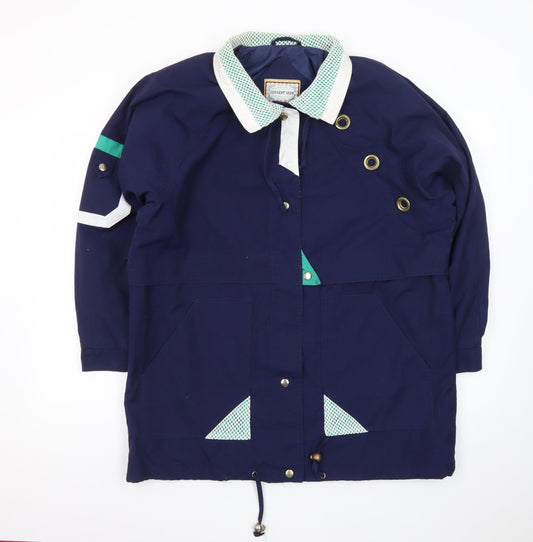Current Seen Men's Blue Retro Anorak Jacket Size M Mid-Length 80s Style