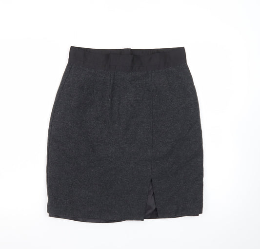 Gap Women Grey Wool Blend Pencil Skirt Size 8 Knee Length Workwear