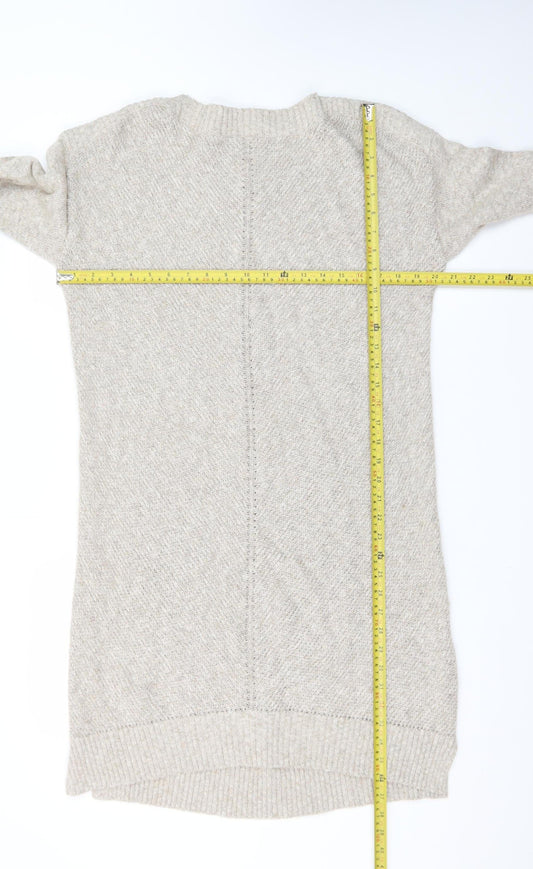 Fat Face Women's Beige Cotton Blend Jumper Dress Size 14