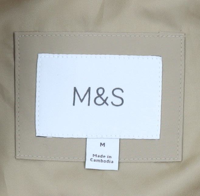 Marks and Spencer Men's Beige Bomber Jacket M Casual Full Zip
