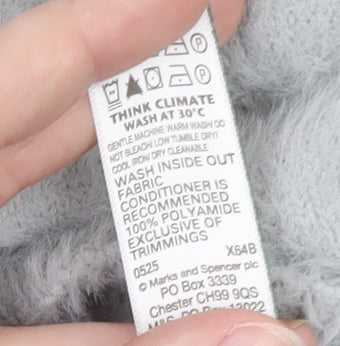 Marks and Spencer Women’s Grey V-Neck Fluffy Knit Pullover Jumper Size M