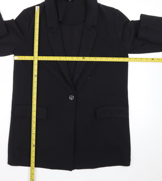 Next Women Black Size 10 Blazer Jacket Single-Breasted Classic
