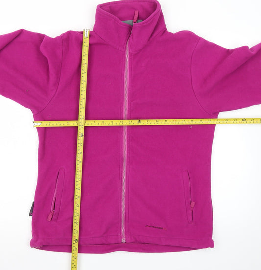Mountain Life Womens Pink Fleece Full Zip Hoodie Jacket Size 14