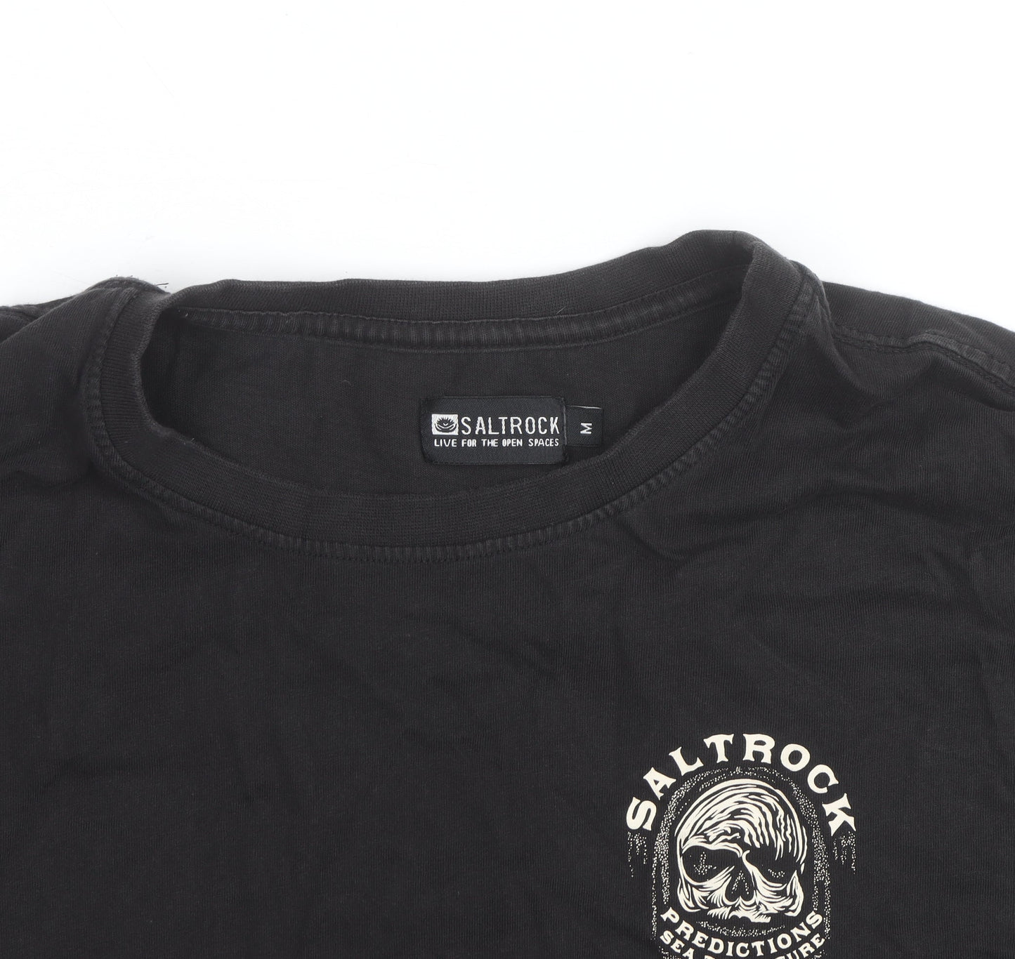 Saltrock Men's Black Graphic Skull Short Sleeve Cotton T-Shirt M
