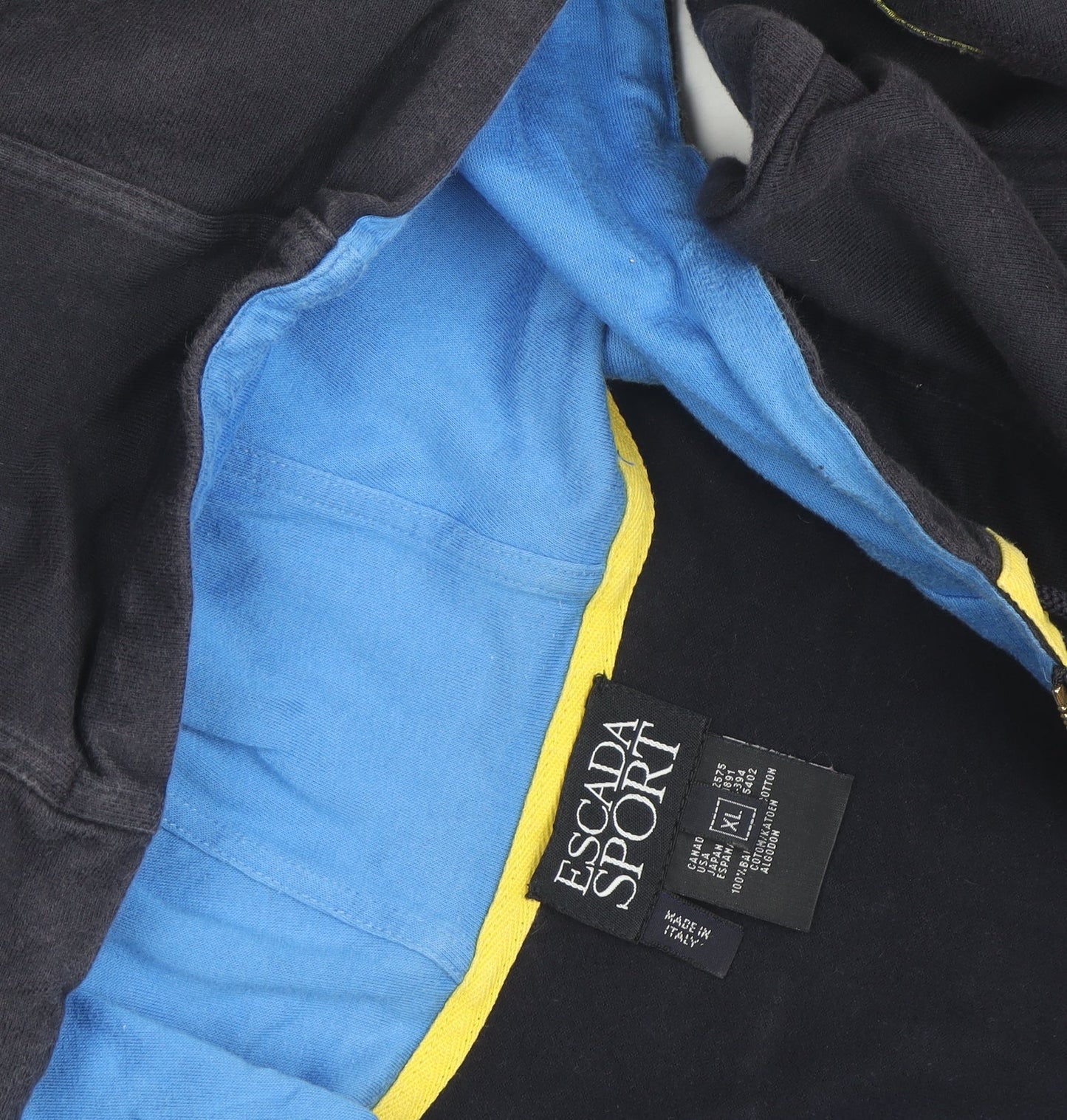 Escada Sport Unisex Blue XL Pullover Hoodie Classic Cotton Blend