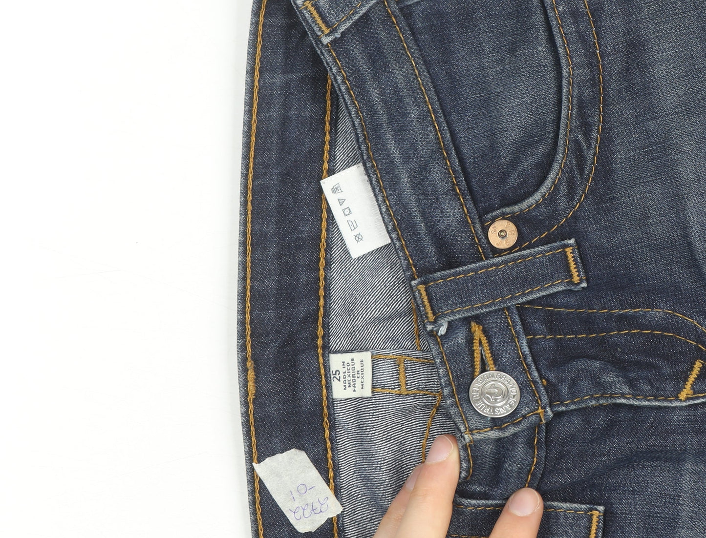 True Religion Women Blue Size 25 Straight Stretch Denim Jeans