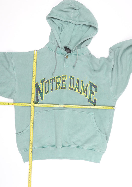 Tornado Mens Green Notre Dame Pullover Hoodie Size L Vintage Style