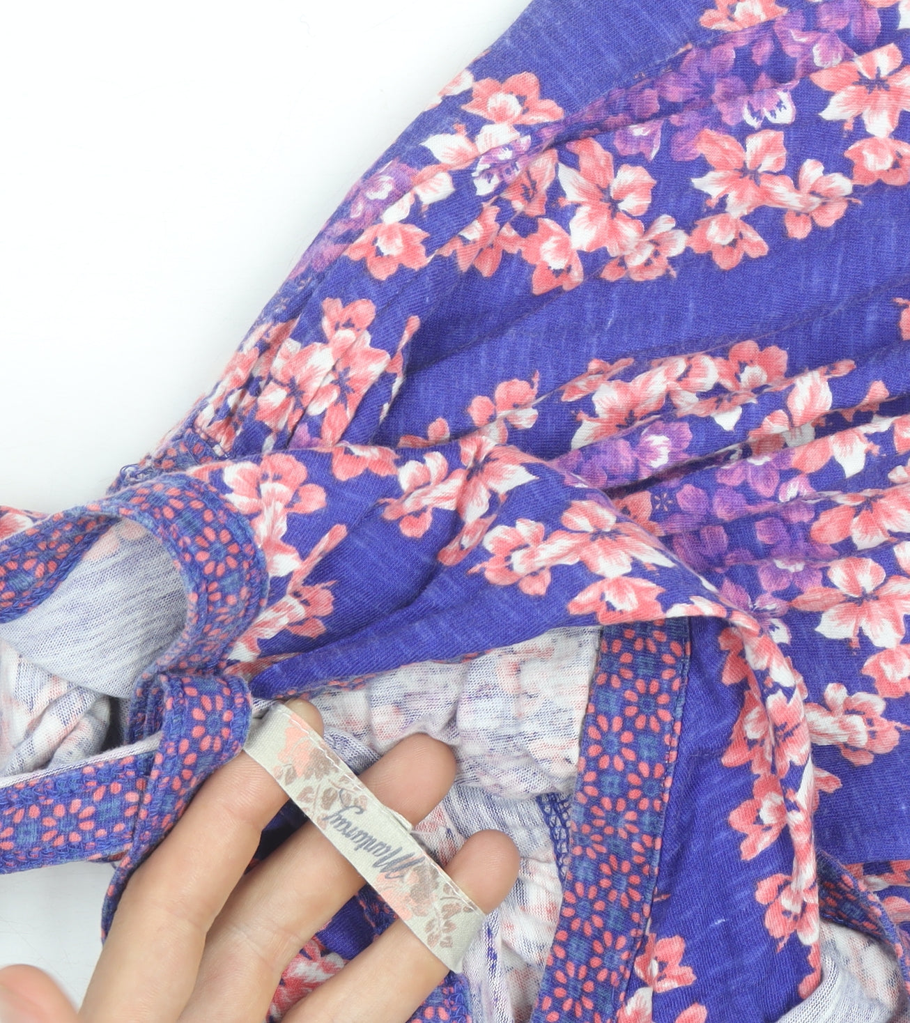 Mantaray Women’s Purple Floral Fit & Flare Summer Dress Size 12