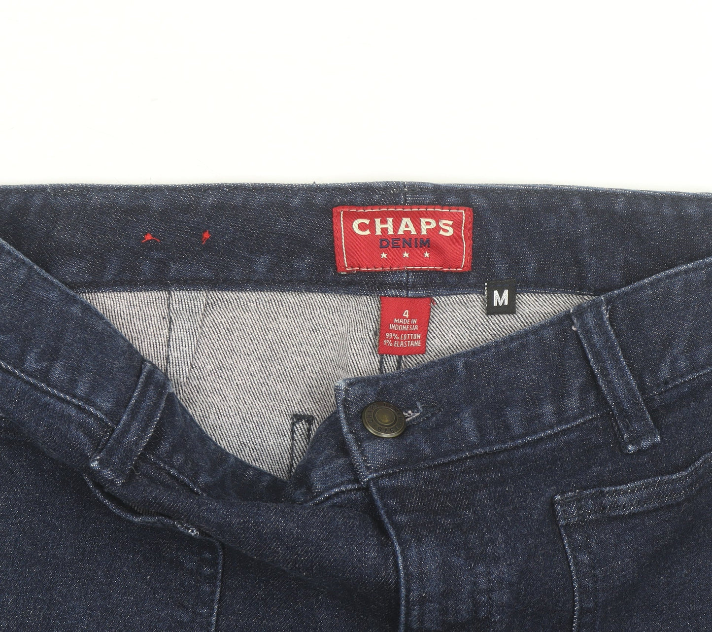 Chaps Men Blue Denim Chino Shorts Medium Regular Fit