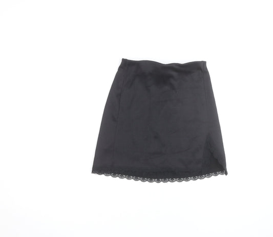 H&M Divided Women's Black Short Lace Hem Skirt Size 2XS