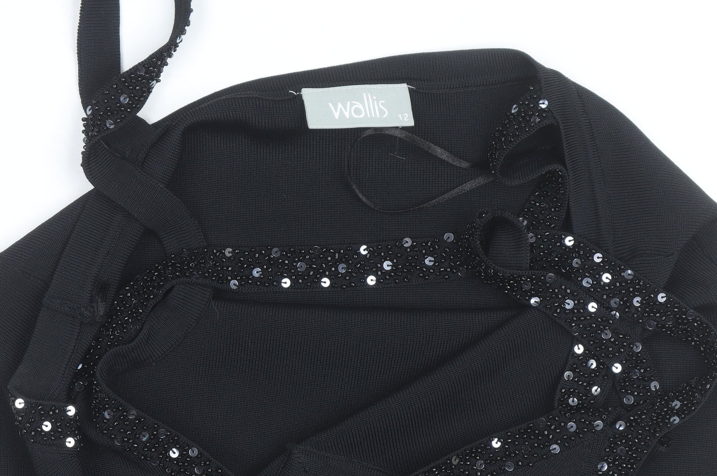 Wallis Women's Black Sequin Camisole Tank Top Size 12