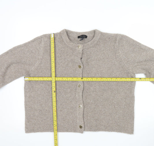 New Look Womens Beige Long Sleeve Button Knit Cardigan Size 18