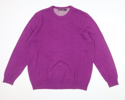 WoolOvers Women's Purple Cotton Crew Neck Jumper XL