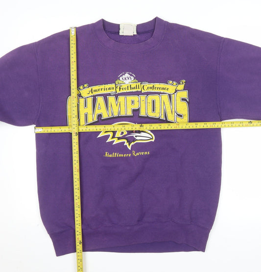 Lee Sport Men's Purple Baltimore Ravens Champions Sweatshirt M Vintage