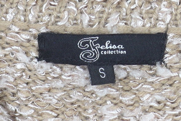 Felicia Collection Women’s Beige Chunky Knit Button Cardigan Size S