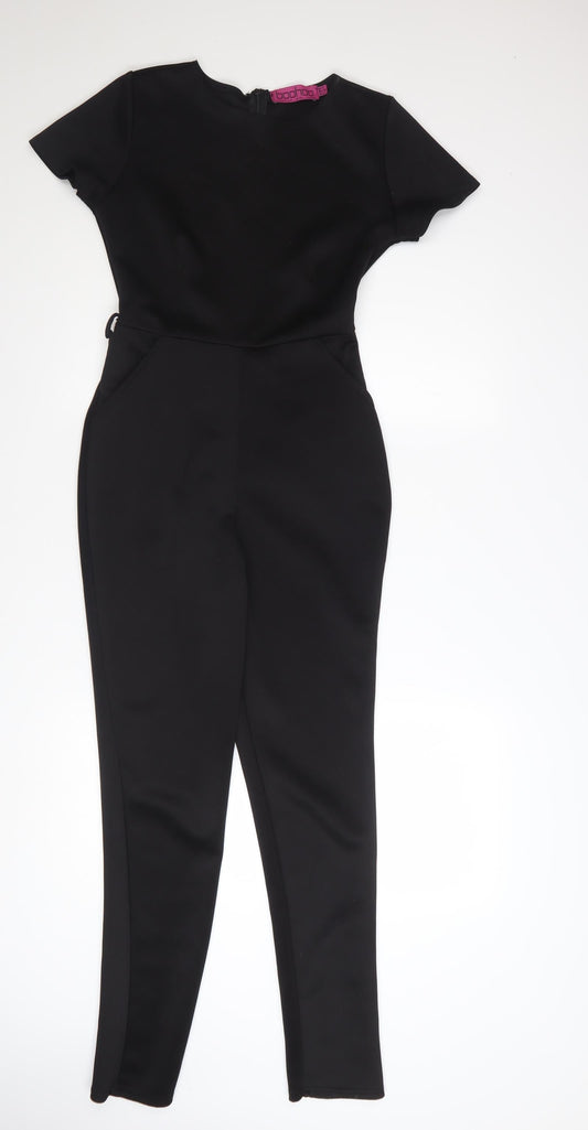 Boohoo Women’s Black Short Sleeve Slim Fit Jumpsuit UK 8