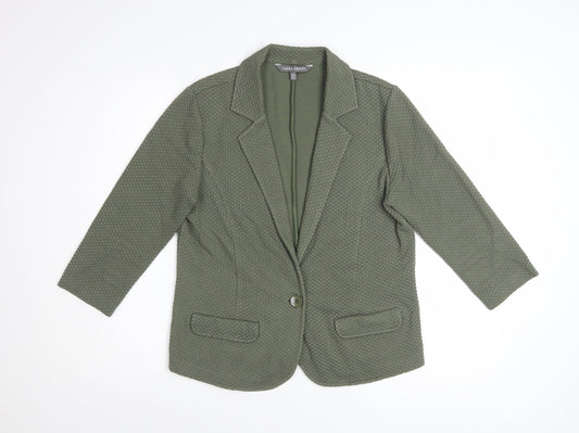 Laura Ashley Women's Green Cotton Blend Blazer Jacket UK 10