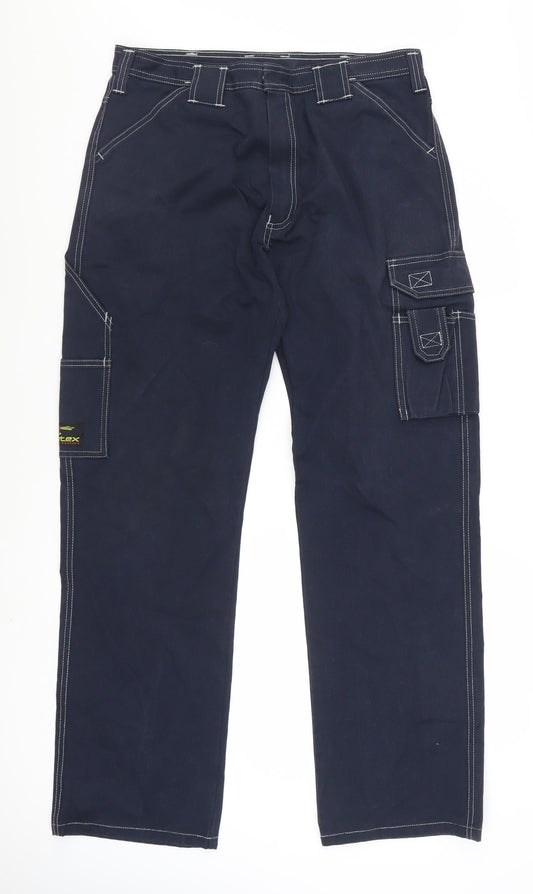 Tranemo Workwear Navy Mens Cargo Flame Resistant Trousers Size 36