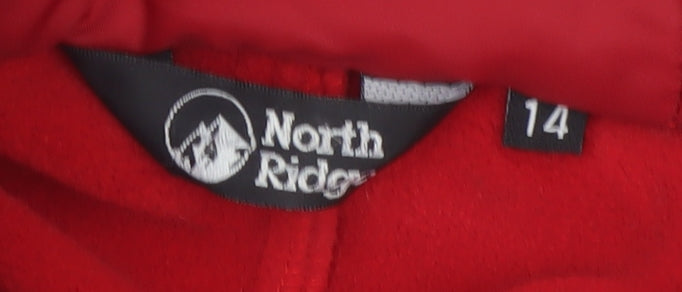 North Ridge Women Red Size 14 Hooded Puffer Softshell Jacket