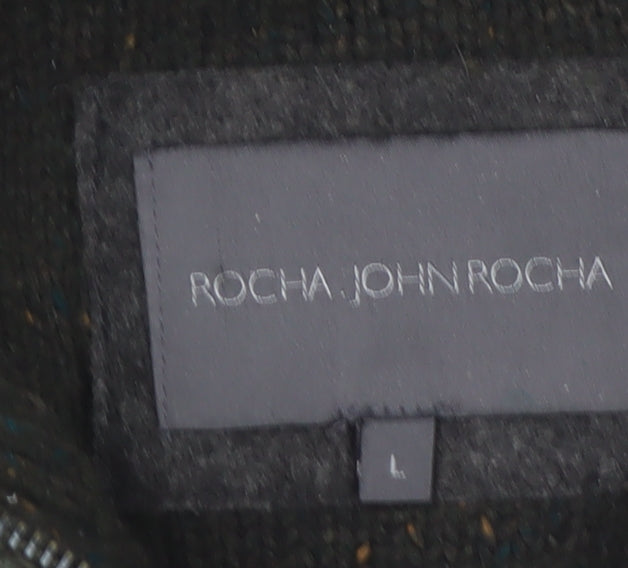 Rocha John Rocha Men’s Green 1/4 Zip Wool Blend Jumper L