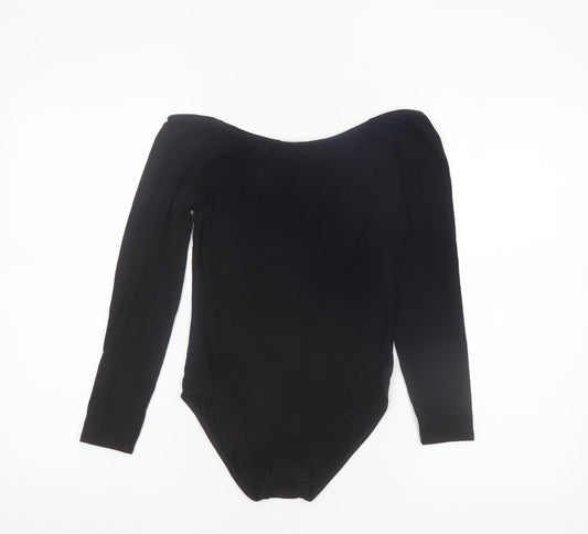 Missguided Women’s Black Off Shoulder Long Sleeve Bodysuit UK 10