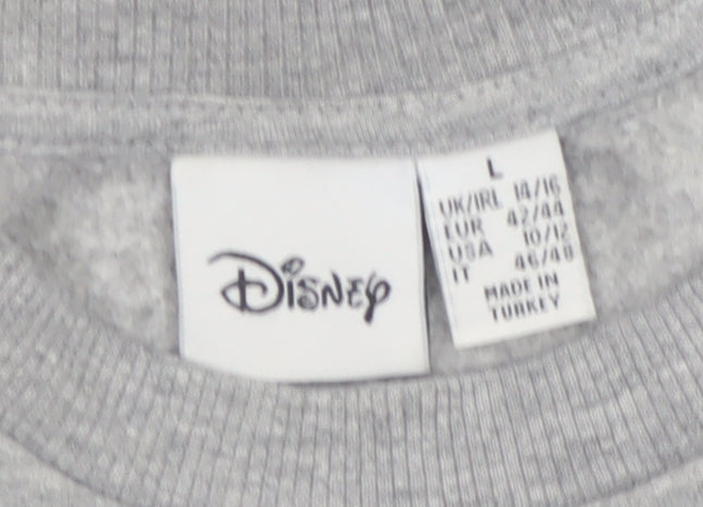 Disney Women Grey Lilo & Stitch Graphic Sweatshirt Size L