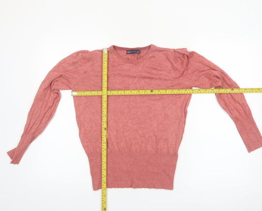 Marks and Spencer Women’s Pink Crew Neck Viscose Blend Jumper Size 10