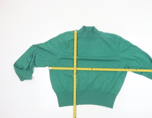 Next Women's Green Mock Neck Wool Blend Pullover Jumper Size 12