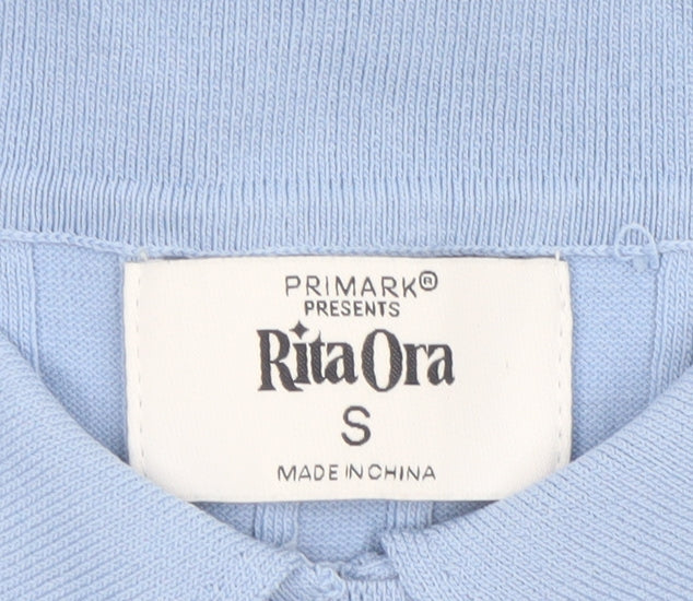 Primark Women’s Blue Collared Henley Knit Jumper Size S