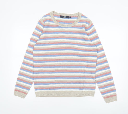 Isle Essentials Women's Multicoloured Striped Acrylic Jumper S 10–12