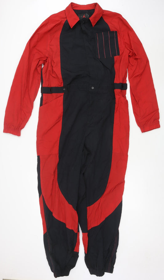 Additional front view of Jordan men’s black red xl 90s colourblock track pants