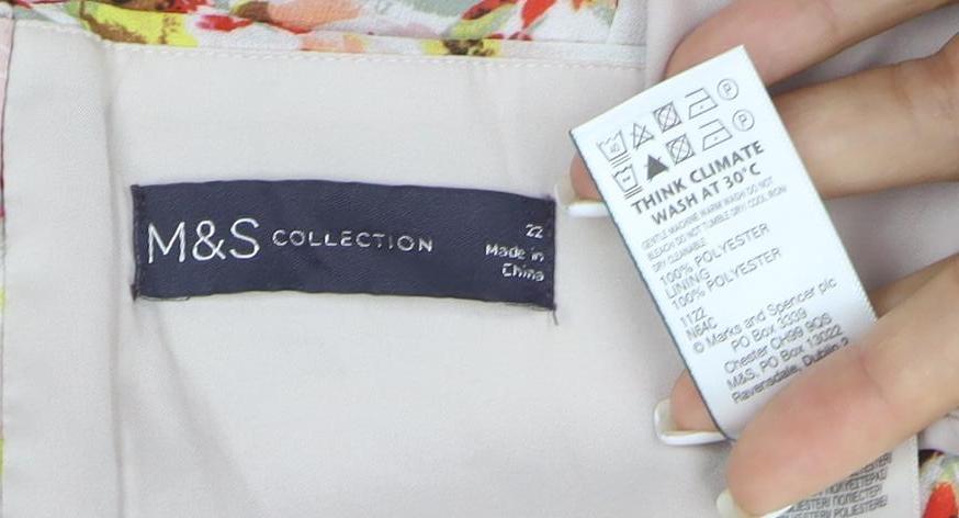 Marks and Spencer Women's Multicoloured Floral Halter Maxi Dress Size 22