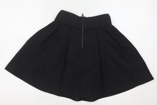 The Kooples Women's Black Skater Skirt Size 6 High Waist Zip