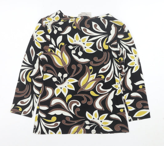 CC Women’s Multicoloured Floral 3/4 Sleeve V-Neck Tunic Blouse Size S