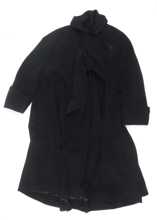 Précis Women’s Black Wool Blend Mid-Length Belted Coat M