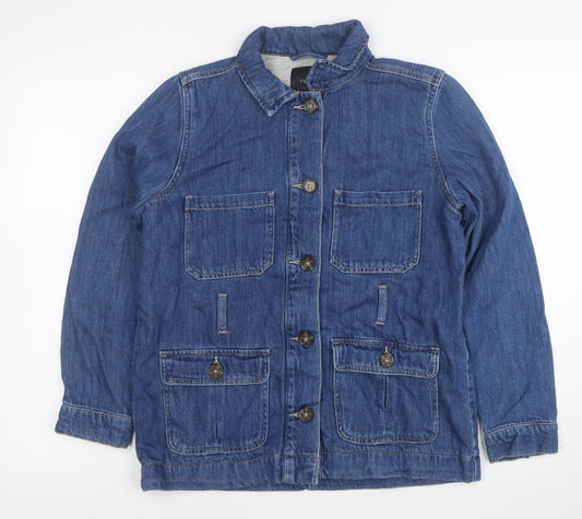 Next Women's Blue Denim Basic Jacket Size 8 Casual Cotton