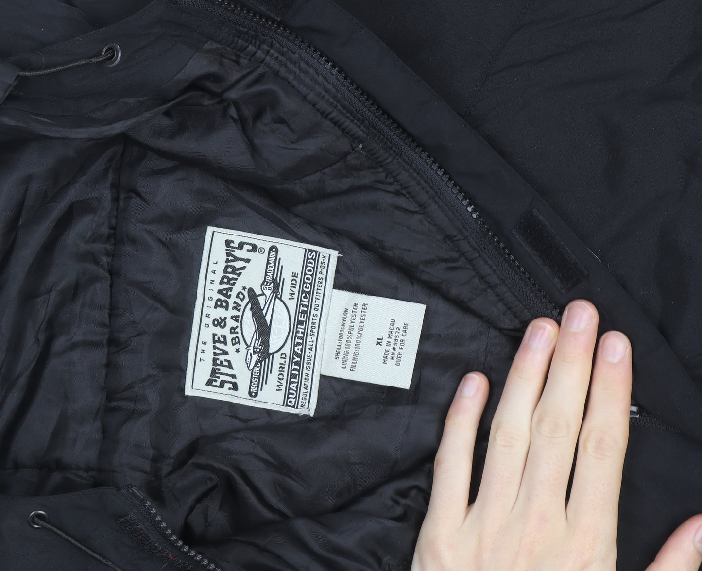 Steve & Barry’s Men’s Black XL Hooded Parka Jacket Polyester