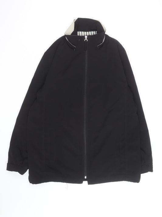 Liz Claiborne Men's Black Softshell Full Zip Mid-Length Jacket S