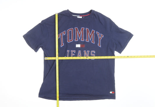 Tommy Jeans Men's Blue Large Logo Graphic T-Shirt
