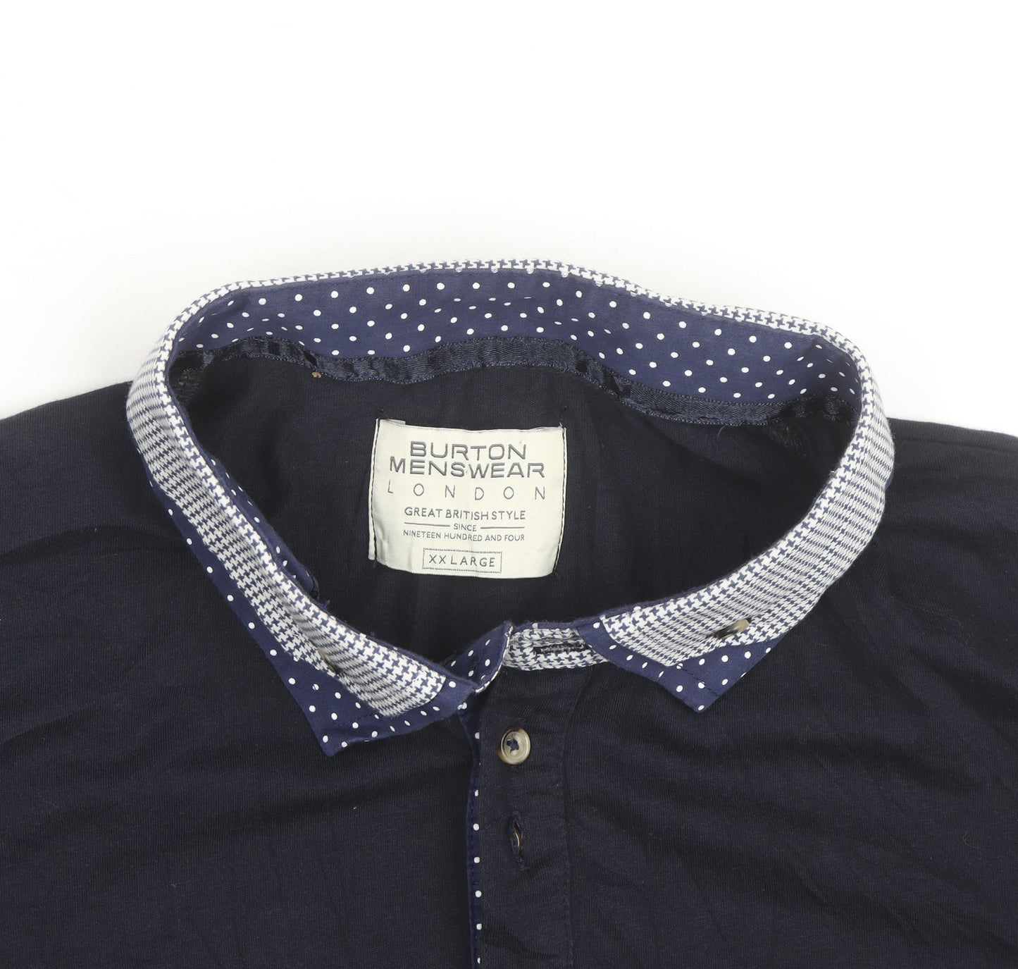 Burton Menswear London Men’s Blue 2XL Collared Short Sleeve Casual Shirt