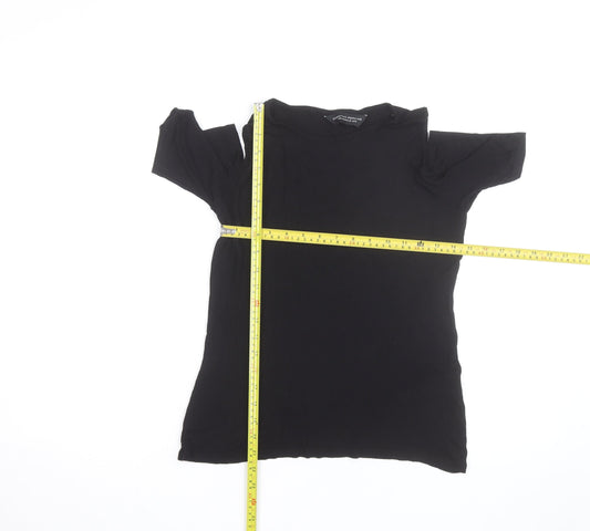 Dorothy Perkins Women's Black Cold Shoulder Jersey T-Shirt Size 12