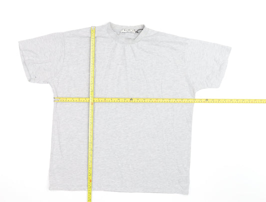 NA-KD Men’s Grey Crew Neck Short Sleeve Cotton T-Shirt Size S