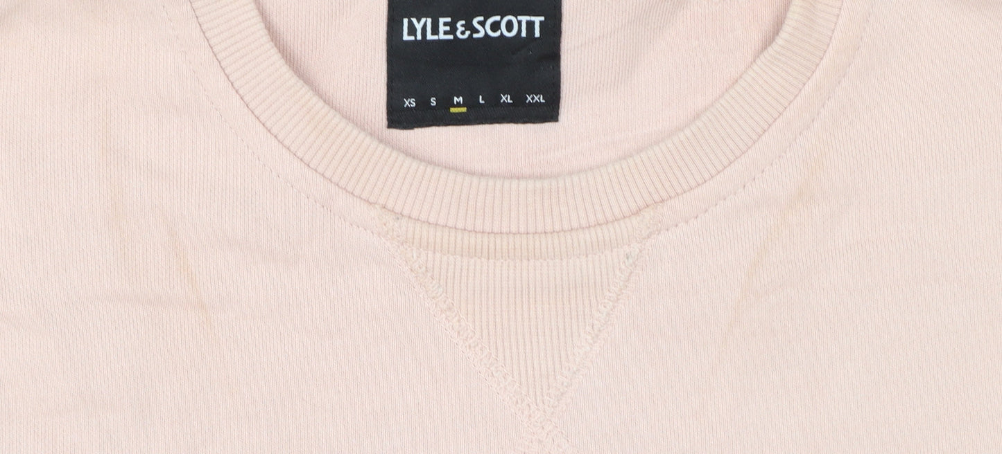 Lyle & Scott Men’s Pink Cotton Crew Neck Pullover Sweatshirt Size L
