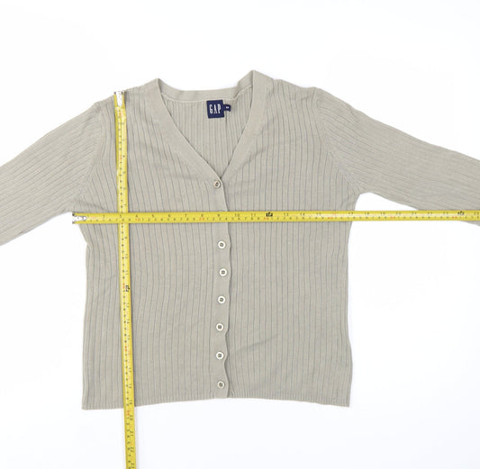 GAP Women’s Beige V-Neck Knit Cardigan Long Sleeve Size S