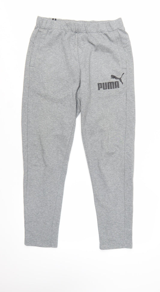 Puma Men's Grey Jogger Trousers Size S Regular Fit Sportswear