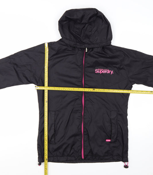 Superdry Womens Black Hooded Windbreaker Jacket M