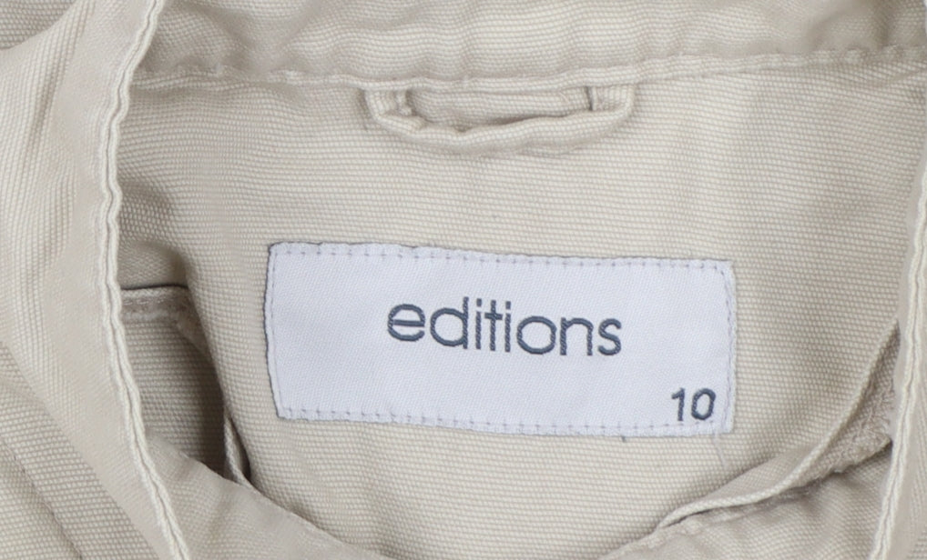 Editions Women's Beige Cotton Button-Up Jacket Size 10