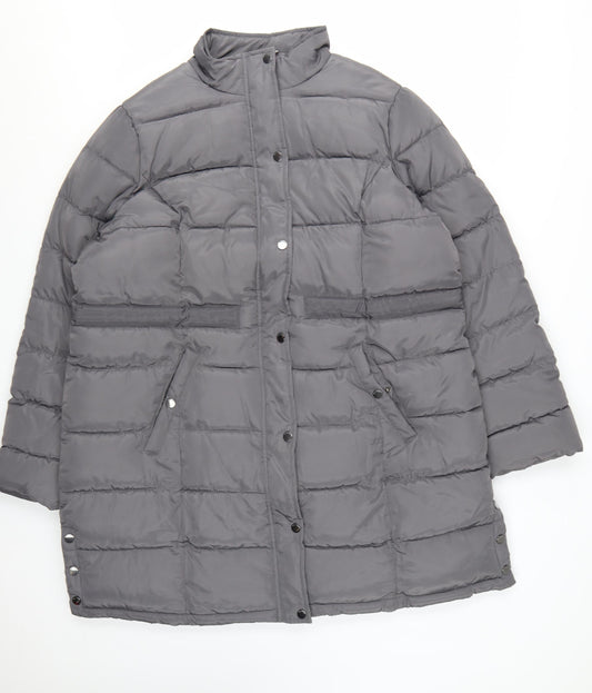 Maine New England Womens Grey Long Puffer Coat Size 20